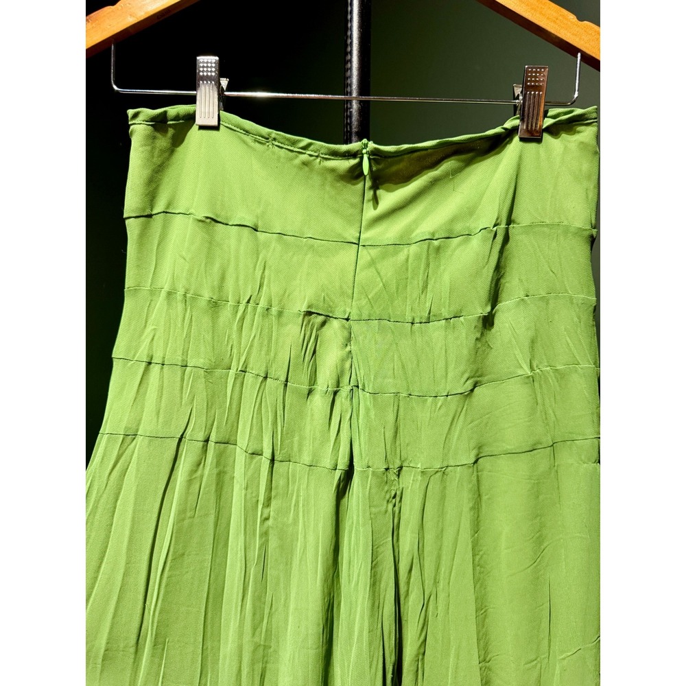 Twenty One Green Tiered‎ Ruffle Boho Cottagecore Midi Skirt Women's S - Picture 4 of 6
